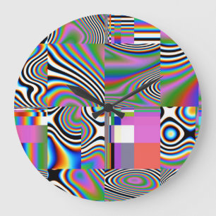 Vibrant Digital Abstract Geometric Background Large Clock