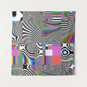 Vibrant Digital Abstract Geometric Background Tapestry