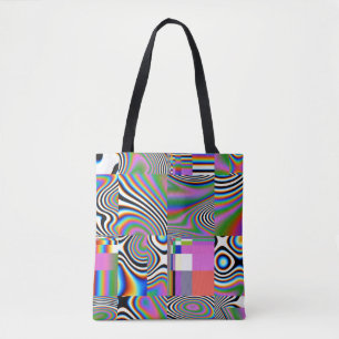 Vibrant Digital Abstract Geometric Background Tote Bag