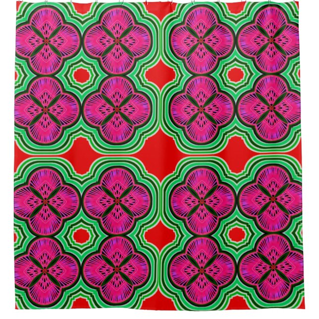 Vibrant Digital Design Shower Curtain – Colourful  (Front)