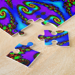 Vibrant digital-kaleidoskope art jigsaw puzzle