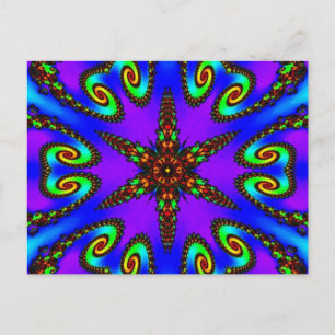 Vibrant digital-kaleidoskope art postcard