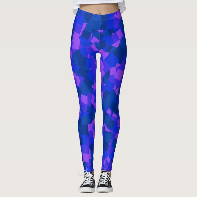 Vibrant Dimensions Geometric Art Leggings (Front)
