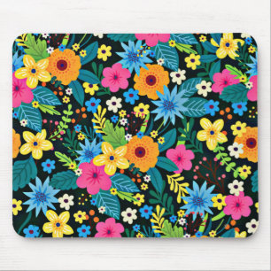 Vibrant Ditsy Flowers Floral Pattern-43785 Mouse Mat