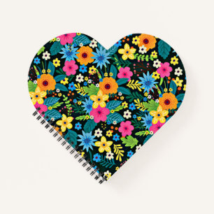 Vibrant Ditsy Flowers Floral Pattern-43785 Notebook