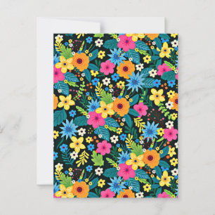 Vibrant Ditsy Flowers Floral Pattern-43785 Postcard