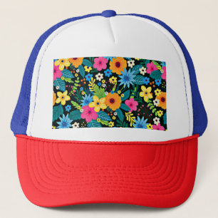 Vibrant Ditsy Flowers Floral Pattern-43785 Trucker Hat