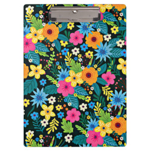 Vibrant Ditsy Flowers Floral Pattern Design-43785 Clipboard