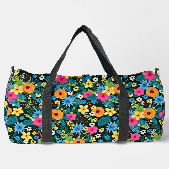 Vibrant Ditsy Flowers Floral Pattern Design-43785 Duffle Bag (Front)