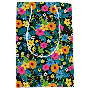 Vibrant Ditsy Flowers Floral Pattern Design-43785 Medium Gift Bag