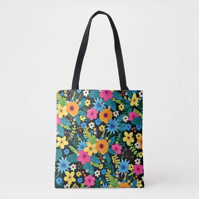 Vibrant Ditsy Flowers Floral Pattern Design-43785 Tote Bag (Front)