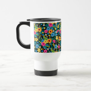 Vibrant Ditsy Flowers Floral Pattern Design-43785 Travel Mug