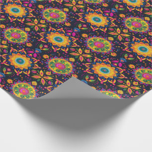 Vibrant Diwali Petal Prism Wrapping Paper