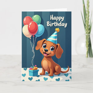Vibrant Dog Birthday Card