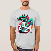 Vibrant Dragon 2024 - Modern Zodiac Graphic T-Shirt (Front)
