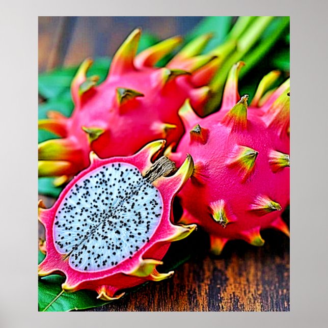 Vibrant Dragon Fruit Beauty Design Poster (Front)