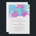 Vibrant Dreams Blue Purple Watercolor Wedding Invitation<br><div class="desc">This beautiful wedding invitation features a hand painted ethereal watercolor design in blue,  purple,  and teal / mint green.</div>
