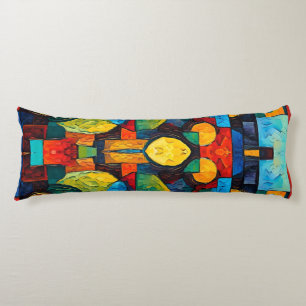 Vibrant Dreams Geometry – Bold Modern Abstract Art Body Cushion