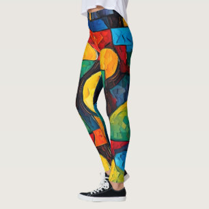 Vibrant Dreams Geometry – Bold Modern Abstract Art Leggings