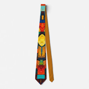 Vibrant Dreams Geometry – Bold Modern Abstract Art Tie