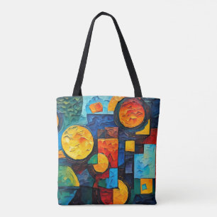 Vibrant Dreams Geometry – Bold Modern Abstract Art Tote Bag