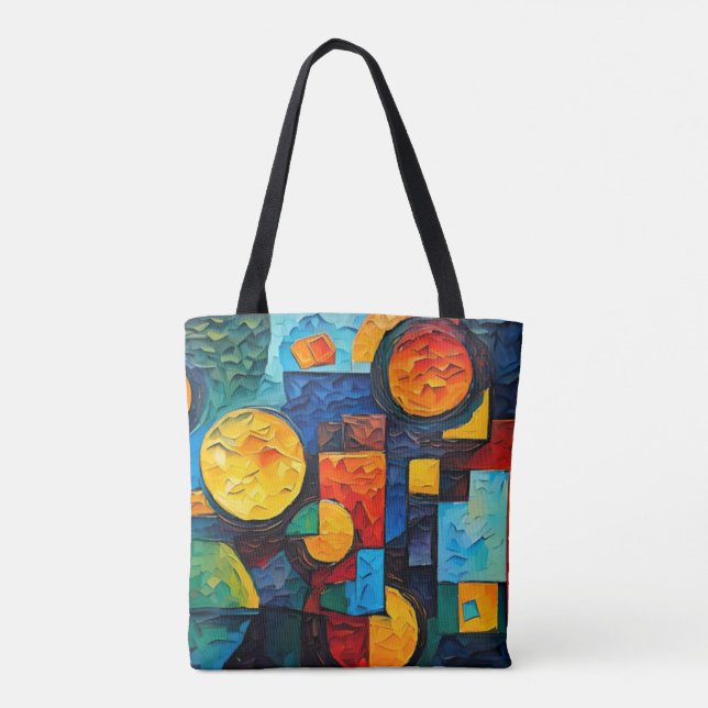 Vibrant Dreams Geometry – Bold Modern Abstract Art Tote Bag (Back)