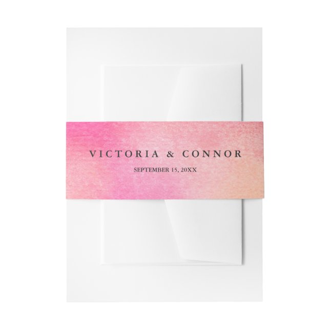 Vibrant Dreams Invitation Belly Band / Pink Peach (Front Example)