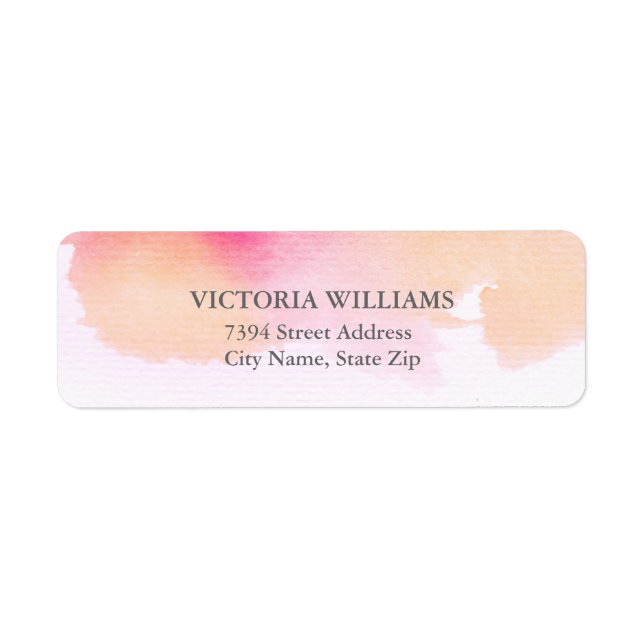 Vibrant Dreams Return Address Label / Pink & Peach (Front)