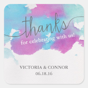 Vibrant Dreams Wedding Thank You Favour Stickers