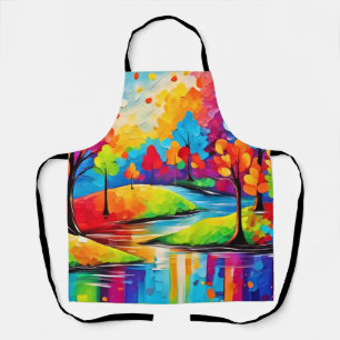Vibrant Dreamscape Autumn's Symphony Art Apron