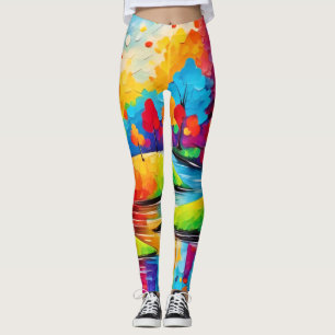 Vibrant Dreamscape Autumn's Symphony Art Leggings