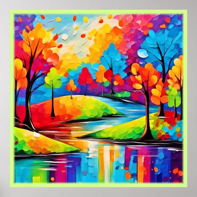 Vibrant Dreamscape Autumn's Symphony Art Poster (Front)