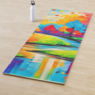 Vibrant Dreamscape Autumn's Symphony Art Yoga Mat