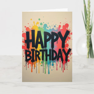 Vibrant Drip Birthday Card