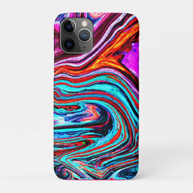 Vibrant Dynamic Hues Abstract Pattern Case-Mate iPhone Case (Back)