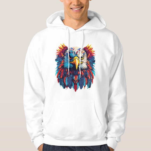 Vibrant Eagle Art Hoodie – Bold Wildlife Design (Front)
