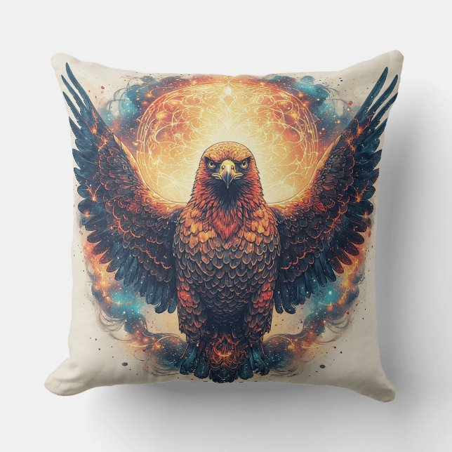 Vibrant Eagle Artwork Cushion (Front)