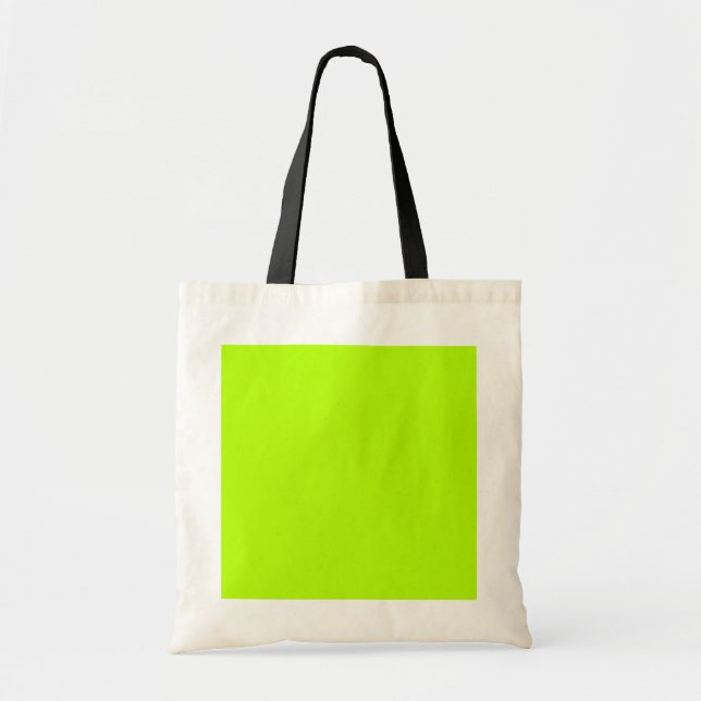 Vibrant Electric Lime Green Ready to Customise Tote Bag (Front)