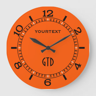 Vibrant Electric Orange Dial to Personalise on a Large Clock