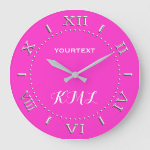 Vibrant Electric Pink Dial to Personalise on a Large Clock