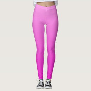 Vibrant Electric Summer Hot Pink Dipped Ombre Leggings