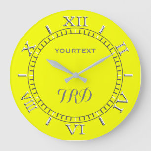 Vibrant Electric Yellow Dial to Personalise on a Large Clock