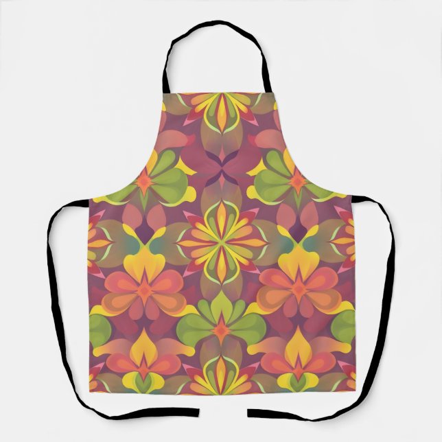 Vibrant Elegance Apron - Colourful Seamless Patter (Front)