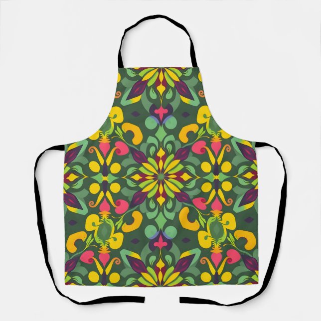 Vibrant Elegance Apron - Symmetrical Design (Front)