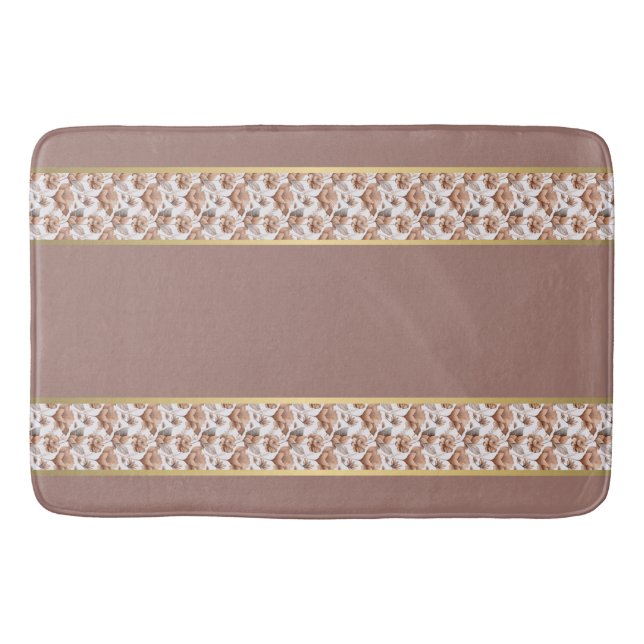 Vibrant Elegance: Clay and Gold Abstract Bathmat (Front)
