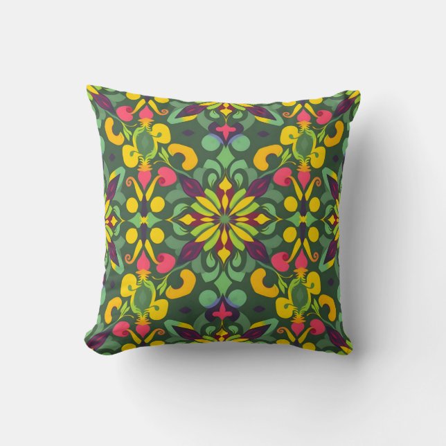 Vibrant Elegance Pillow - Seamless Pattern Design (Front)