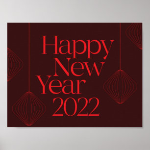 Vibrant, elegant, cool Happy New Year 2022 design Poster
