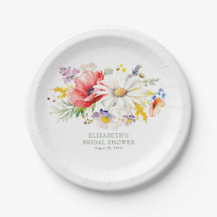 Vibrant Elegant Summer Wildflowers Garden Party Paper Plate