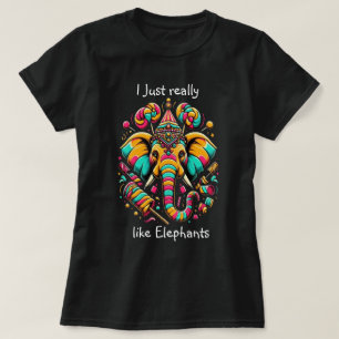 Vibrant Elephant: A Colourful Artistic Masterpiece T-Shirt