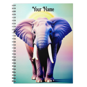Vibrant Elephant Art A Pop of Colour for Your Wall Notebook